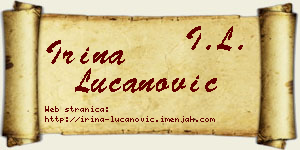 Irina Lučanović vizit kartica